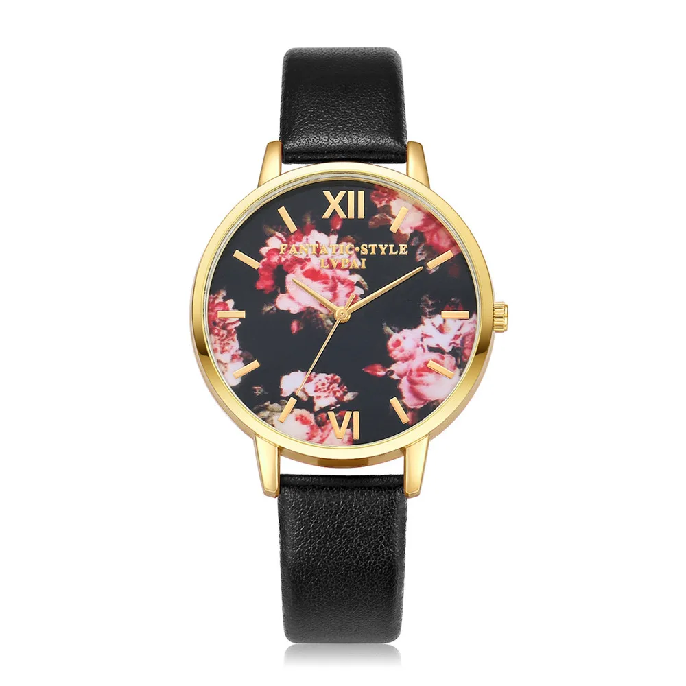 

Lvpai Top Brand Women Watch Bracelet Contracted Rose Gold Leather WristWatches Women Dress Ladies Quartz Clock Dropshiping
