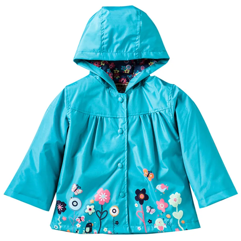 Куртки для девочек пальто весна дети непромокаемый плащ куртка детская одежда цветы осень пальто; верхняя одежда для девочек ветровка