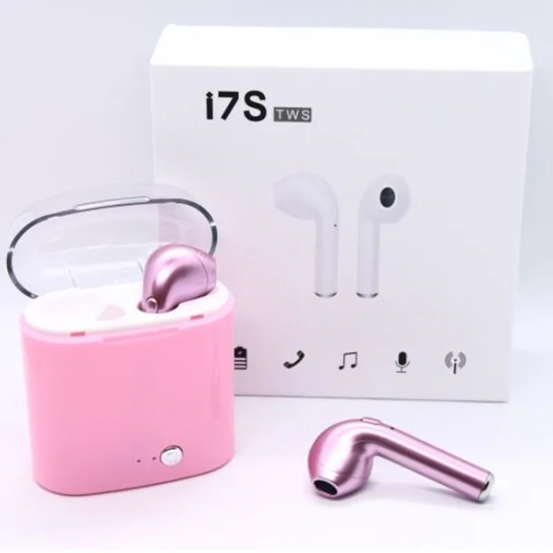 I7S TWS Bluetooth наушники беспроводные мини наушники-вкладыши стерео Аурикулярные наушники с зарядной коробкой микрофон для iPhone 6 7 8 Xiaomi