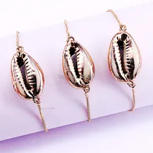 10 шт. модные золото гальваническим раковины Форма разъем браслет настраиваемый шарм браслеты для женщин