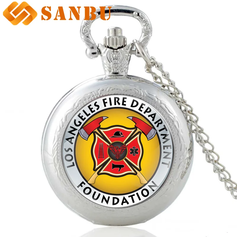 Новый пожарной бригады карманные часы Винтаж Черный/Бронзовый/серебристый для мужчин женщин кулон ожерелье Подарки