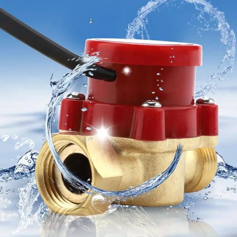 

HT-60 Pump Flow Switch AC220V 0.5A G1/2 Thread Automatic Water Flow Sensor Switch for Circulation Pump