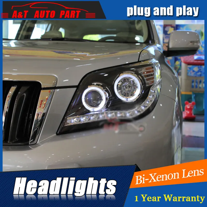 

AUTO.PRO 2003-2009 for prado headlights Angel Eyes car styling LED light DRL bi xenon lens for prado xenon head lamps