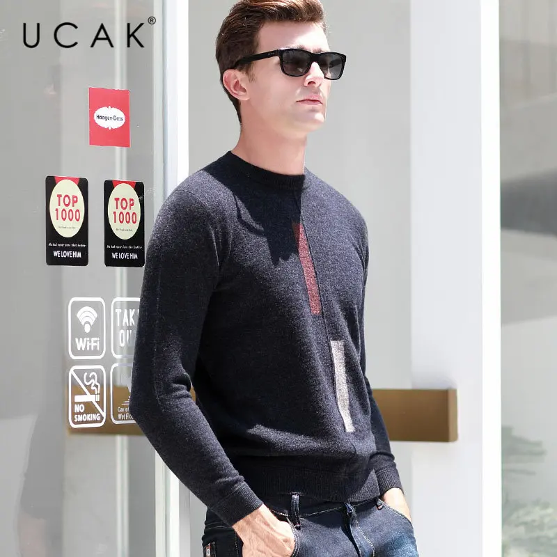 UCAK Brand Pure Merino Wool Sweater Men 2019 New Arrivals Autumn Winter Thick Warm Cashmere Pullover Men O-Neck Pull Homme U3035 UCAK Brand Pure Merino Wool Sweater Men 2019 New Arrivals Autumn Winter Thick Warm Cashmere Pullover Men O-Neck Pull Homme U3035