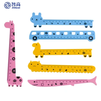 

Zhigao 6 PCS Student School Supplies Children Cute Animal Cartoon Giraffe Plastic Straight Rulers goods for school stationary