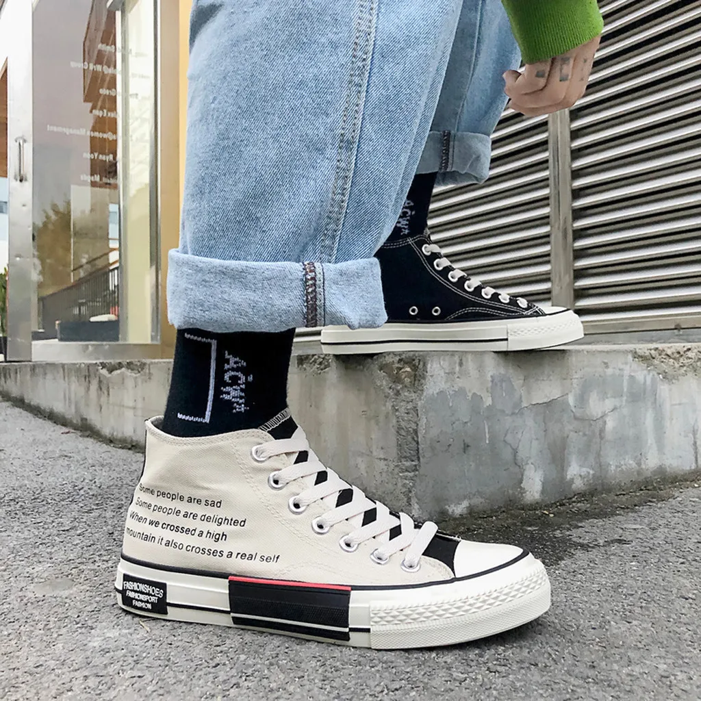 Men's Summer Canvas High-Top Vulcanized Bottom Student Casual Shoes men's casual shoes fashion summer casual shoes men sneakers Men's Summer Canvas High-Top Vulcanized Bottom Student Casual Shoes men's casual shoes fashion summer casual shoes men sneakers