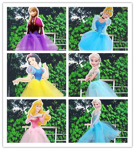 

6pcs/lot Princess Paper Cup Cake Toppers picks cupcake Decoration wedding girl baby shower birthday Party favors
