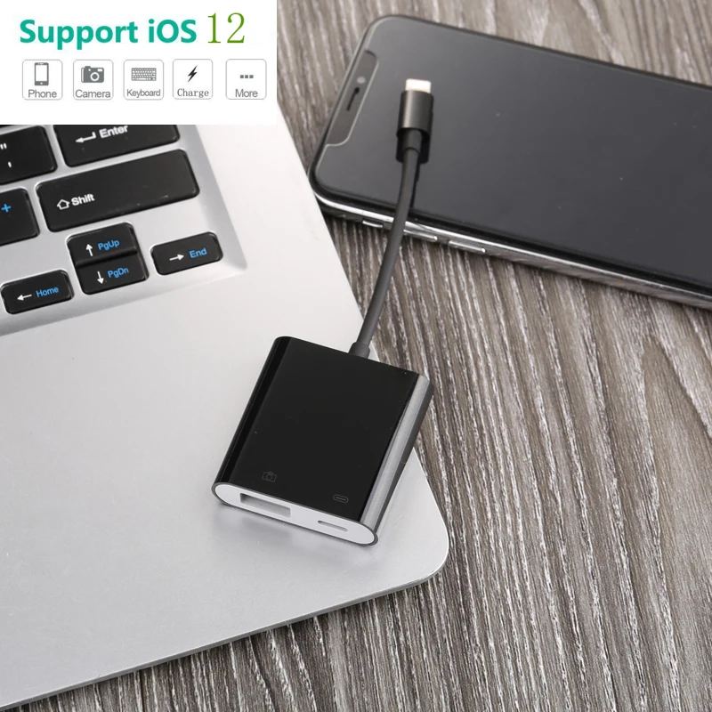 

8pin to USB 3 Camera Reader Data Sync Cable Adapter For iPhone XR XS X 8 7 6s/plus free shipping