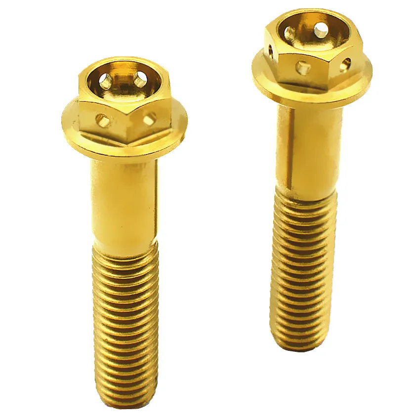 

Titanium Bolt for Motorcycle Modify Screw M8 x15-50mm Flange Head Ti Bolts Gold Color Multicolor 2pcs Ti Screws Ti Fasteners