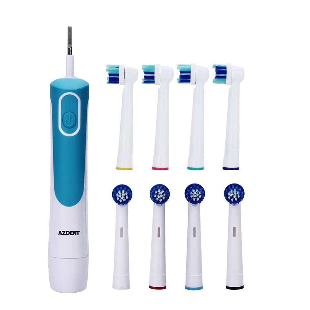 AZDENT Buy 1 Get 8 Heads Rotating Electric Toothbrush Battery Operated No Rechargeable Tooth Brush Teeth Whitening For Adult Hot AZDENT Buy 1 Get 8 Heads Rotating Electric Toothbrush Battery Operated No Rechargeable Tooth Brush Teeth Whitening For Adult Hot
