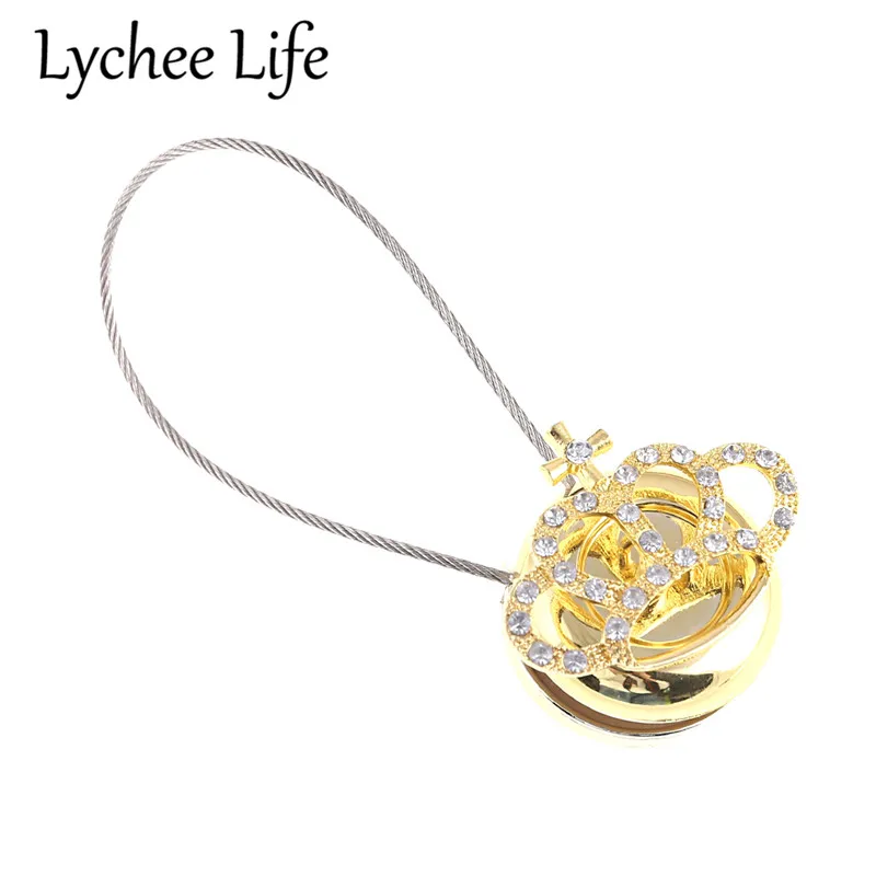 

Lychee Life 1pcs Europe Crown Cross Curtain Tieback Rhinestone Curtain Buckle Magnetic Curtain Holder Curtain Clip Accessories