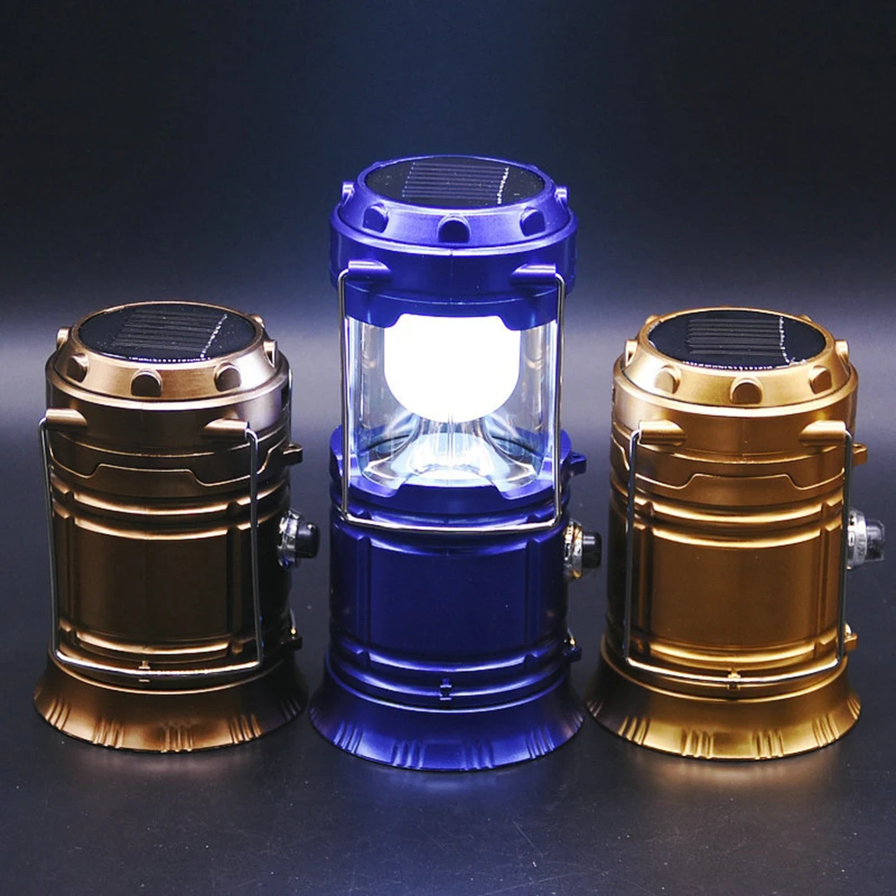 LED Solar Powered Collapsible Flashlights Portable Lamp LED