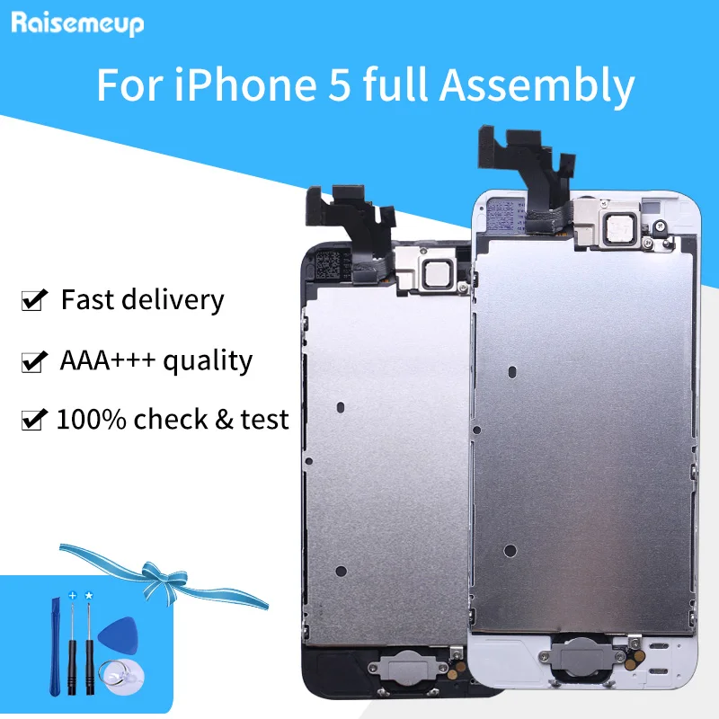 

High Quality Digitizer Replacement LCD Display Screen Assembly for iphone 5 5G Full Set LCD Screen Replacement with Tools Gift
