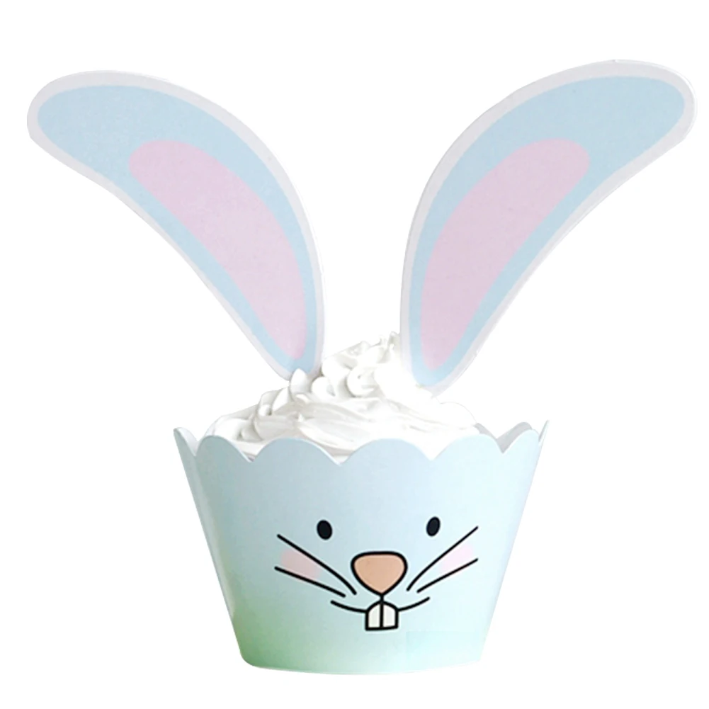 

Rabbit Ear Birthday Favors Paper Insert Card Set Decoration Toppers Kid Party Supplies Easter Wavy Lace Wedding Cupcake Wrappers