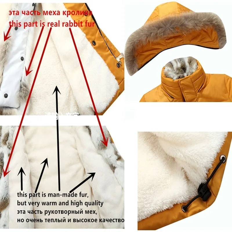 Raccoon Fur Warm White Duck Feather Coat Long Winter Jacket Women Down Parka Plus Size 2018 Rabbit Hair Hooded Outerwear Okd449