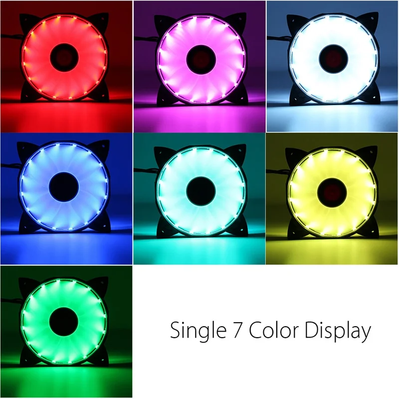 3 шт. RGB Регулируемый светодио дный Вентилятор охлаждения 120 мм с контроллером дистанционного для компьютера Высокое качество компьютера
