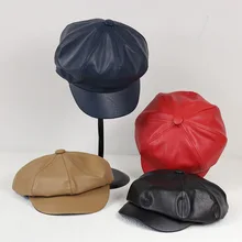 Новинка года натуральная кожа человека newsboy cap восьмиугольной Cap шляпа КБР высокого качества Мужская шляпа Британский стиль шляпа