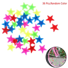 Perles lumineuses mélangées de vélo, 36 pièces, perles à rayons de roue en plastique pour Clip, perles pour fils, décorations de bicyclette