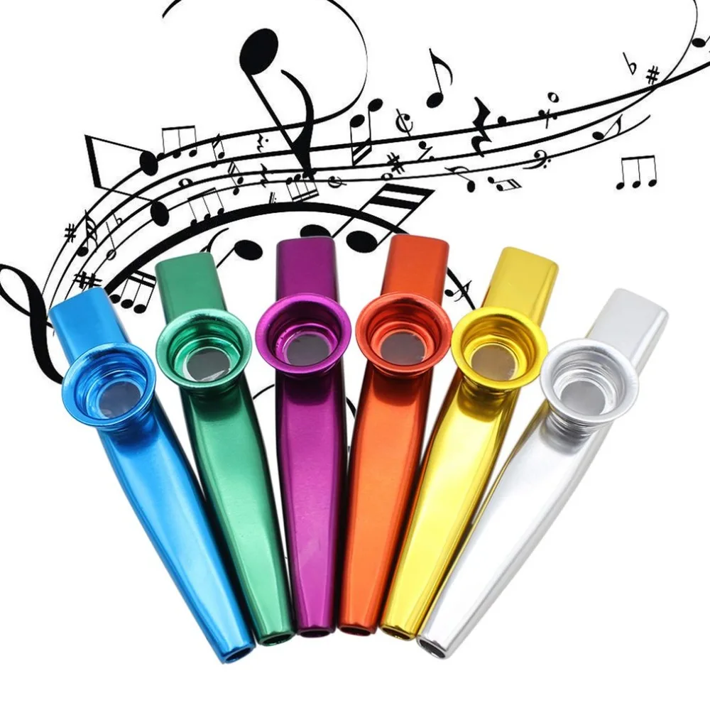 

Metal Kazoos with 5 pcs Gifts Musical Instruments Flutes Diaphragm Mouth Kazoos Musical Instruments Good Companion