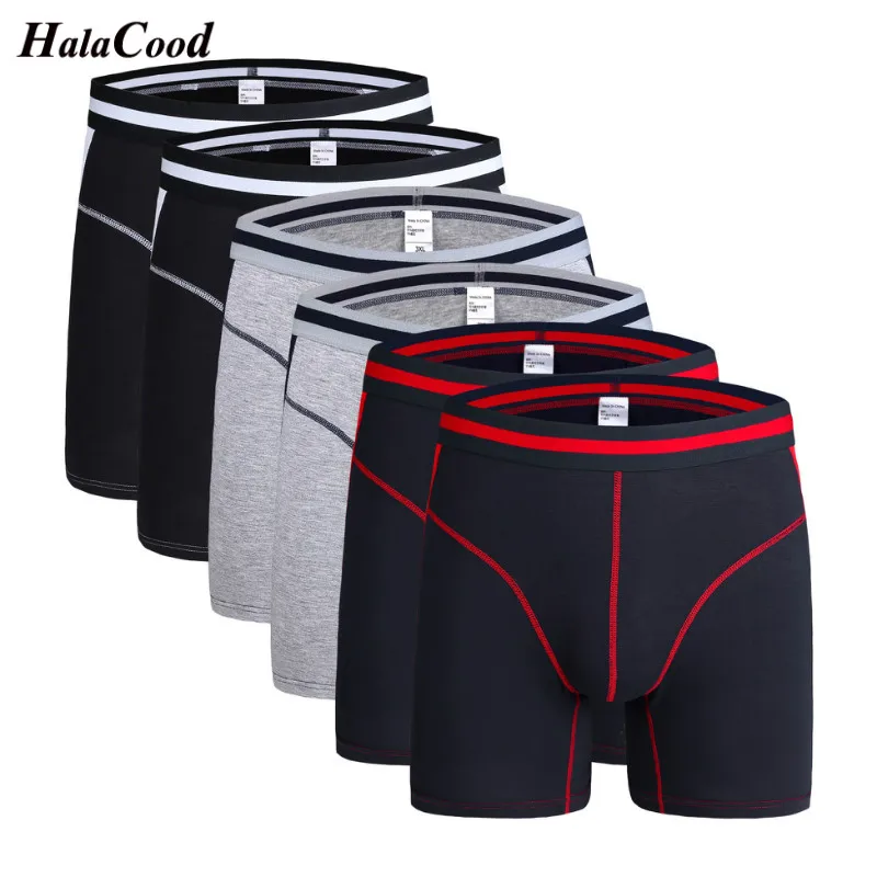 

6Pcs/Lot Fashion Sexy Men's Underwear Plus Long Boxer Shorts Soft Breathable Underpants U Convex Boxers Men Boxers Nightwear Fat