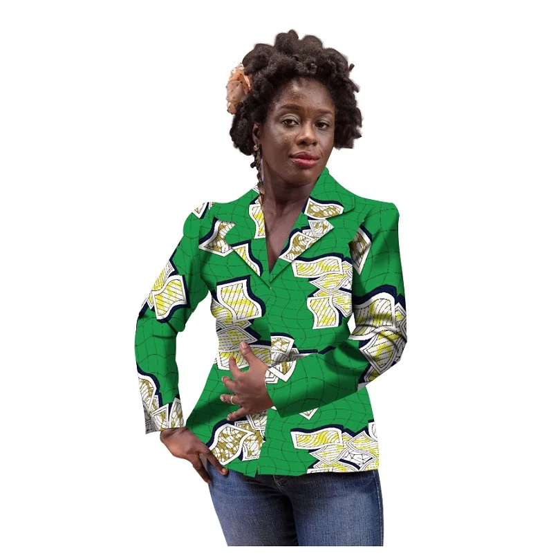Африканский принт Для женщин пиджак Африка праздничный дамы с длинным рукавом Пиджаки для женщин куртка для вечерние cutomize Африканская