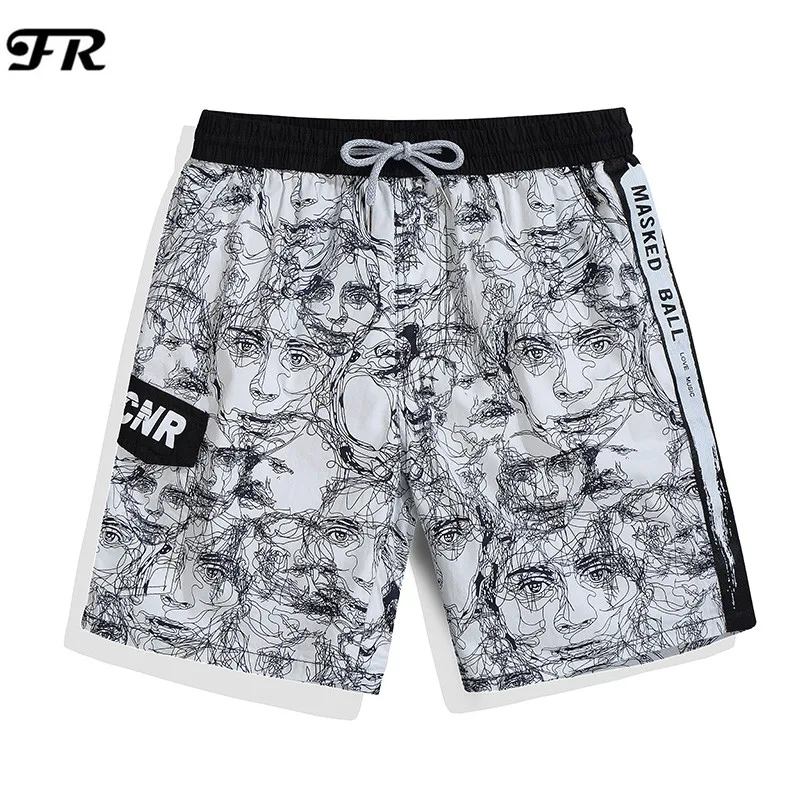 FR New Men's Beach Shorts,Men's Quick Drying Cotton Board Shorts,Male