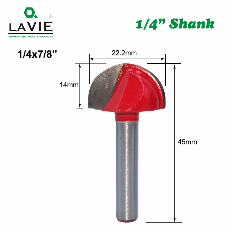 LAVIE 1 шт. 1/4 6,35 мм хвостовик шариковый нос Фрезы Круглый фрезы для дерева ЧПУ радиус ядро коробка твердосплавные инструменты MC01100