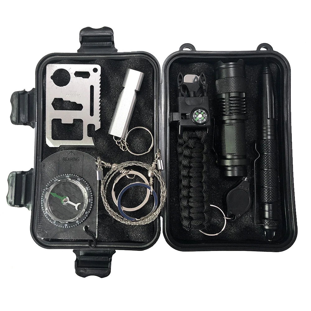 

10 in 1 survival Set Outdoor Camping Travel Multifunction First aid SOS EDC Emergency Supplies Tactical survival kit equipment