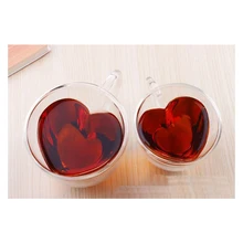 180ml/240ml Heart Love Shaped Lover Coffee Double Wall