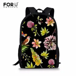 FORUDESIGNS воробьи и растения школьные рюкзаки для девочек подростков Ортопедические Рюкзак Мода плеча школьный рюкзак