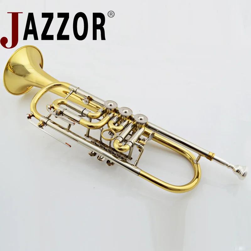 JAZZOR JBTR-440 Профессиональный B плоский Труба плоский ключ труба с мундштуком случае ветер инструменты