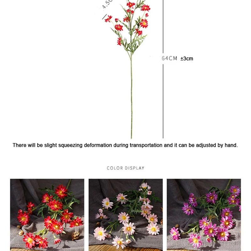 Xuanxiaotong 1 шт. 65 см большой красный ромашка искусственные шелковые цветы для свадьбы Вечерние украшения дома Diy украшения