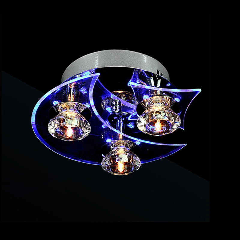 

Free Shipping Modern Ceiling Light G4 3 Light Bulbs Included Crystal Acrylic Metal Flush Mount Lamp for Living Bed Room 9 inches