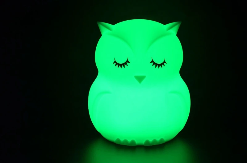 Lovely Owl Cartoon Night Light Silicone Colorful LED Bedside Night Lamp Gifts For Kids Bedroom Decoration Colors Changing Light (1)