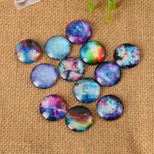 Звездное небо стеклянная мозаика купол Кабошоны напечатаны полукруглые камни для изготовления ювелирных изделий ручной работы