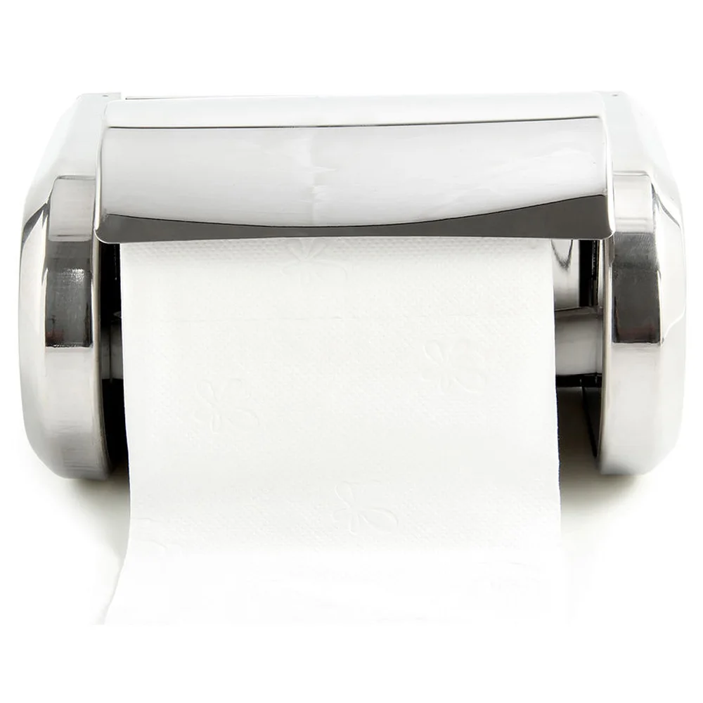 

Stainless Steel Bathroom Wall Mounted Toilet Chrome Paper Holder Tissue Box