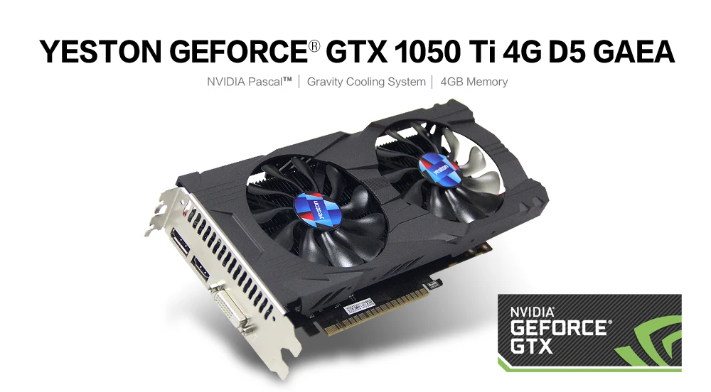 Yeston GeForce GTX 1050Ti GPU 4 ГБ GDDR5 128 бит игровой настольный компьютер ПК Поддержка видеокарт Ti