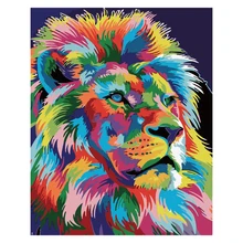 Красочный Лев DIY Цифровая живопись маслом по номерам художественное Украшение стен Идеальный Рождественский подарок на день рождения P370