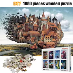 1000 штук деревянные головоломки Фэнтези пейзаж головоломки для взрослых сборка игрушки для детей, подарки