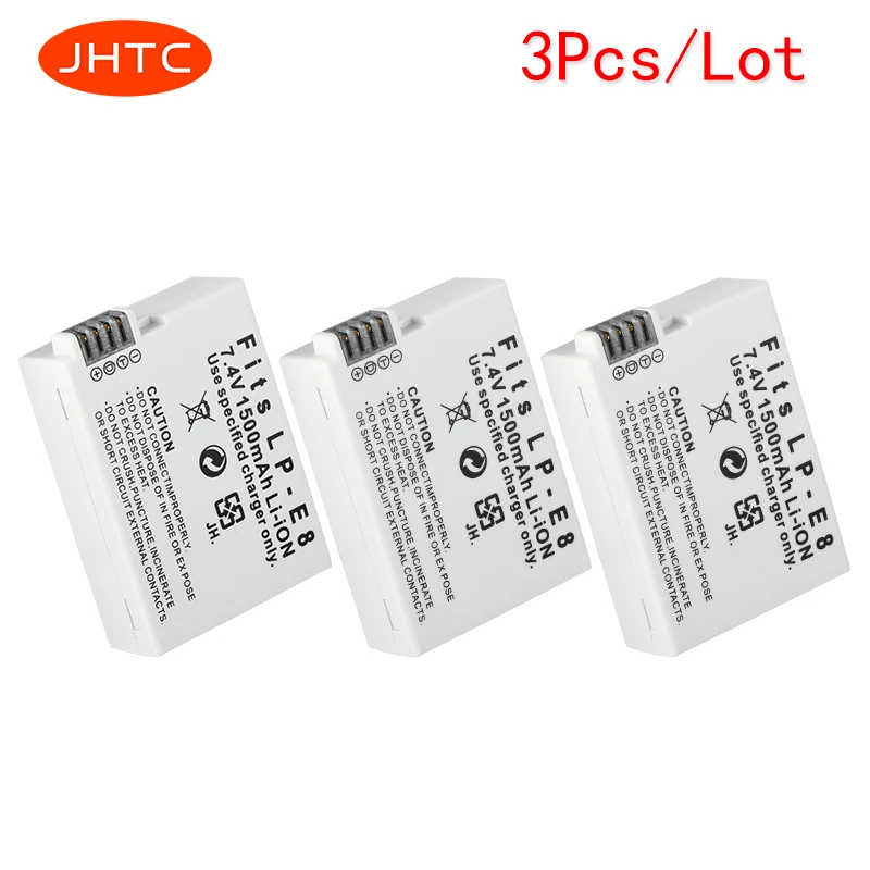 

JHTC 3pcs/lot 1500mah LP-E8 LPE8 LP E8 Battery Batterie AKKU for Canon EOS 550D 600D 650D 700D X4 X5 X6i X7i T2i