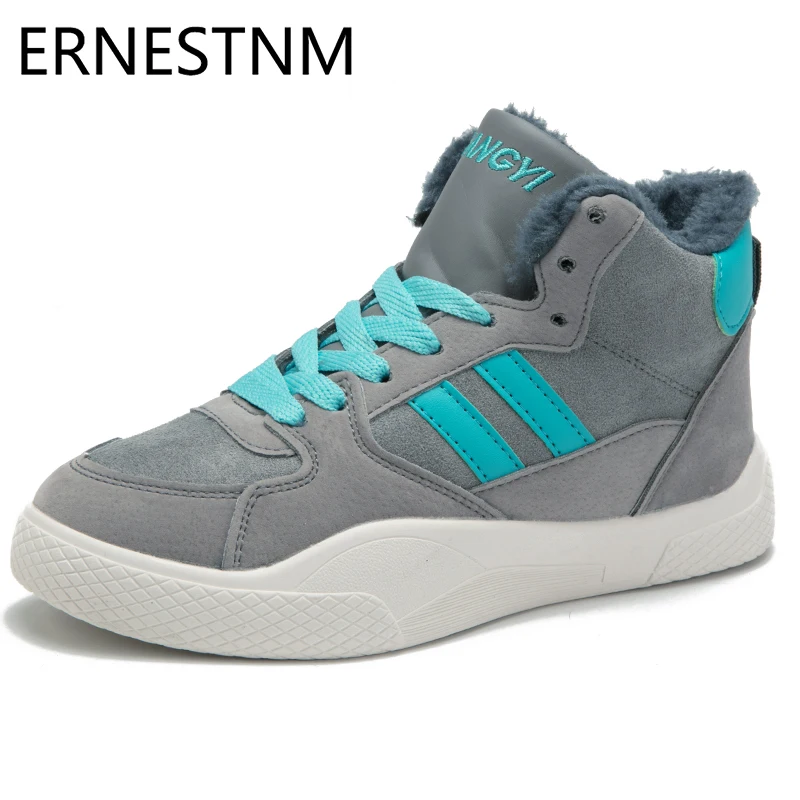 

ERNESTNM Boots Women New Warm Plush Waterproof Flock Ankle Boots for Women Black Boots Winter Botines Mujer 2019 Platform Boots
