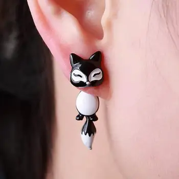 

Women's Chic Cute 3D Fox Ear Stud Gift Party Lovely Cartoon Animal Earring Dangle Earrings Long earring For Women WHOLESALE