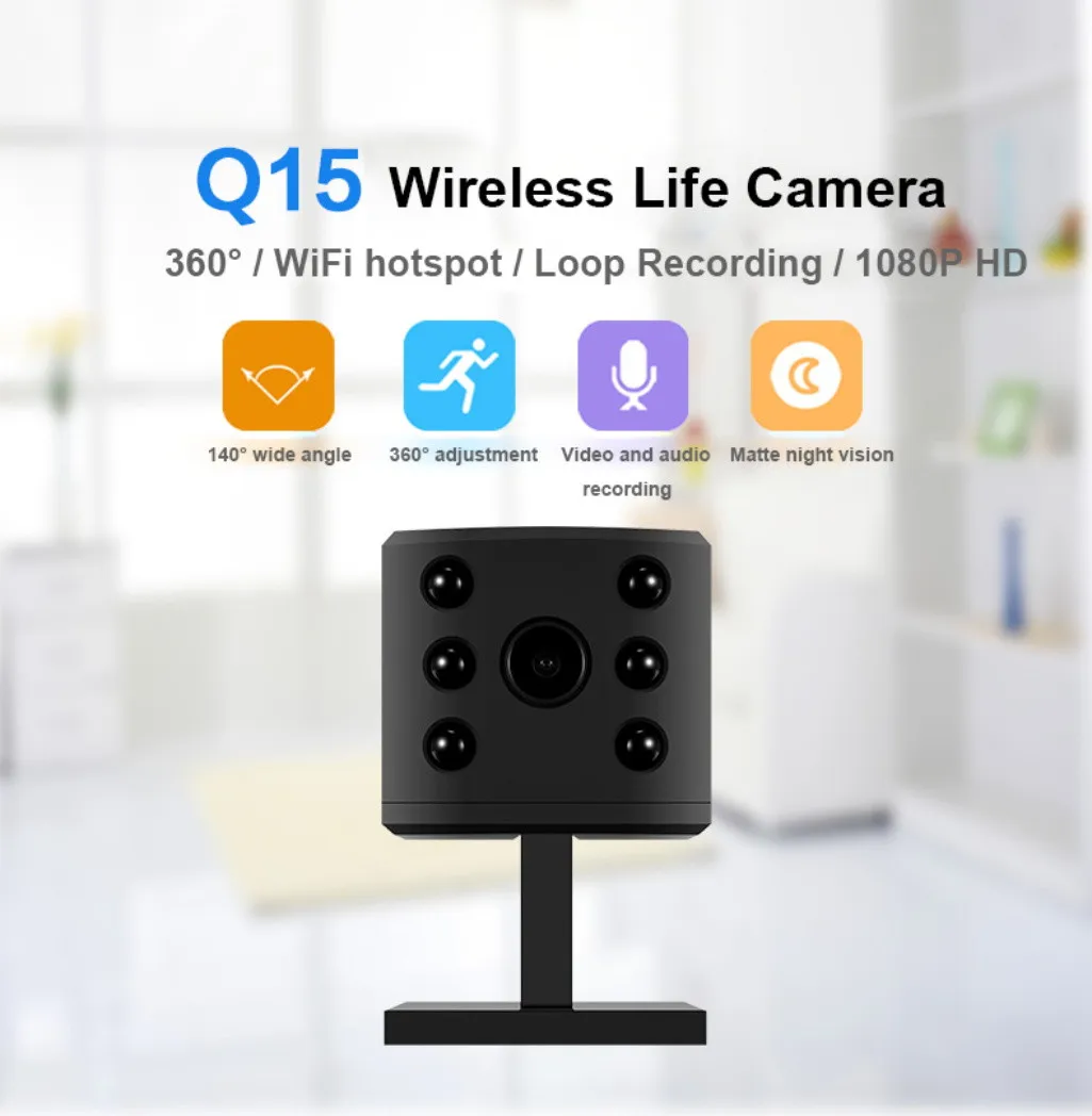 

Mini Wireless WiFi Camera 1080 P HD Remote Video Small Micro Night Vision Home 1080P and 720P pixels can be adjusted