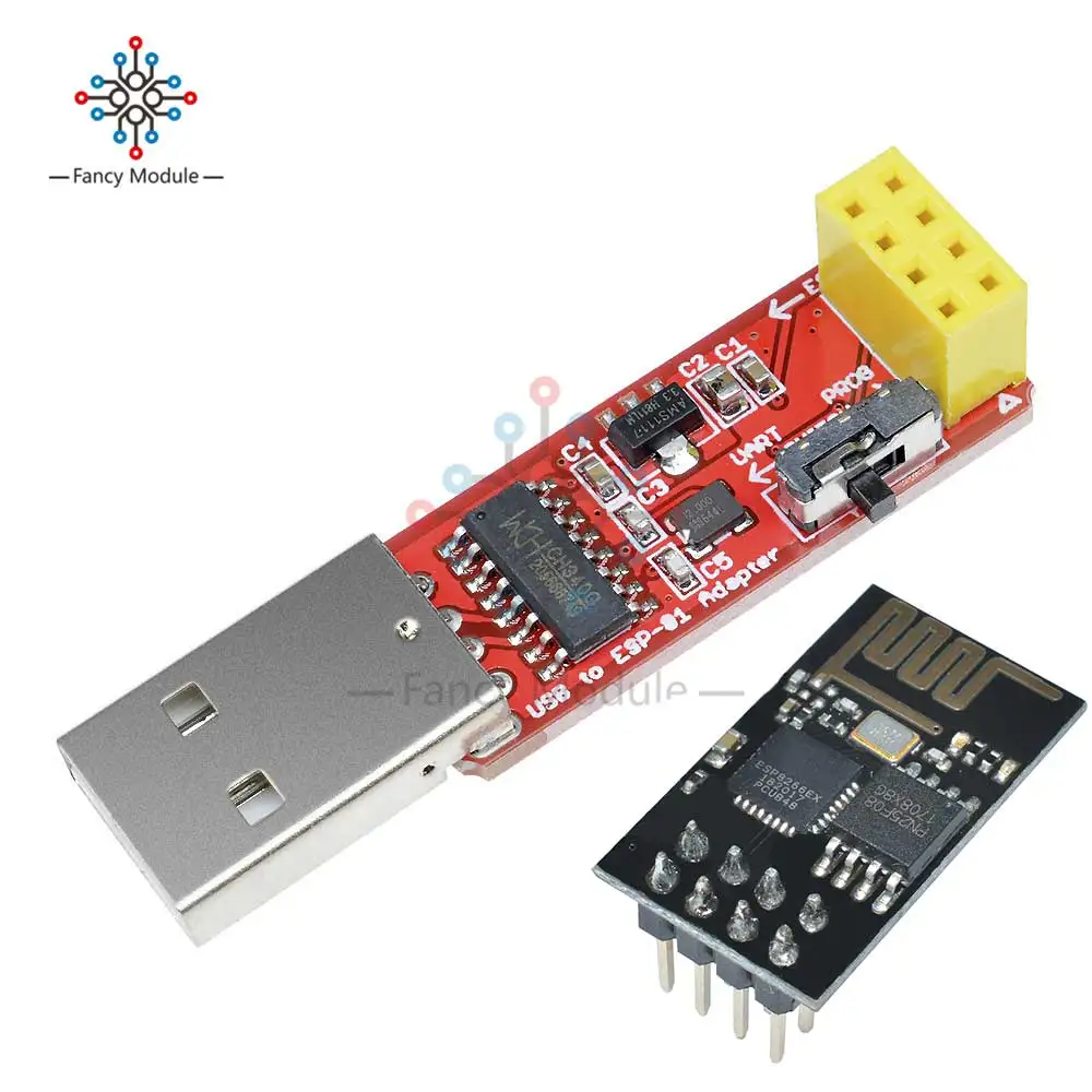 CH340 USB к ESP8266 серийный ESP-01 ESP-01S адаптер беспроводной Wi-Fi плата разработки ESP01 ESP01S программист адаптер модуль - Цвет: Addpter with ESP-01