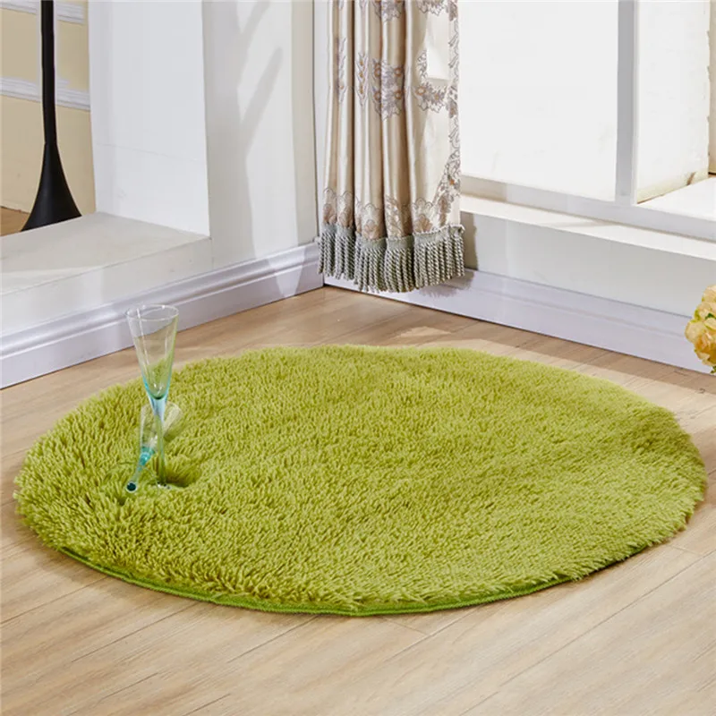 Coxeer круглый Пушистый Ковер сплошной цвет современный Противоскользящий ковер Ультра мягкий Номер Ковер Напольный коврик для туалета для гостиной спальни