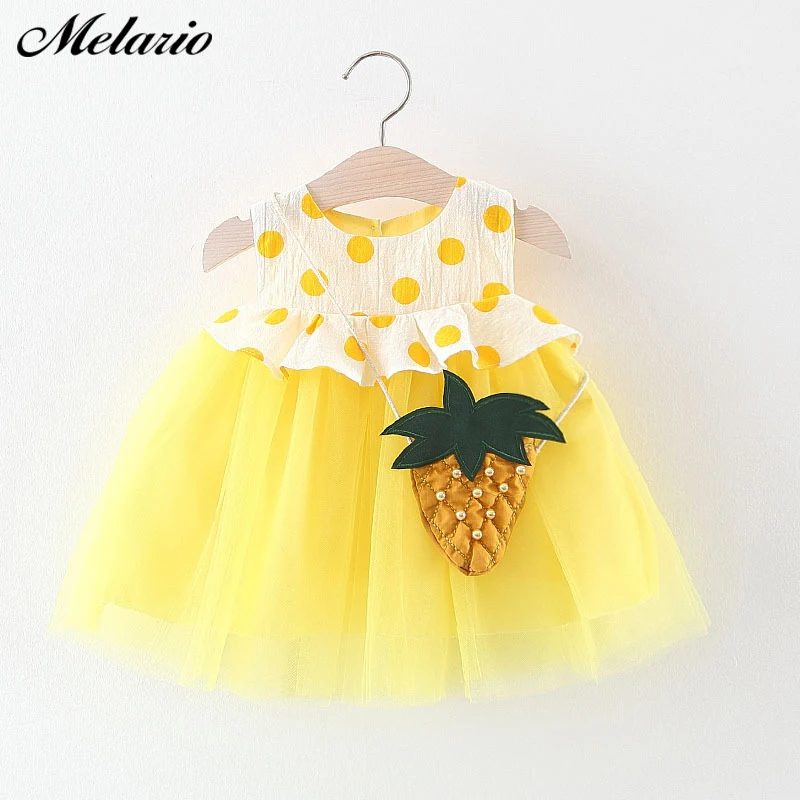 

Melario Baby Girls Dresses 2019 Children Kids Mesh Sleeveless With Bag Baby Girl Dress Tutu Summer Princess Dress Infant Dress