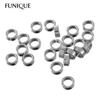 

FUNIQUE Stainless Steel Open Jump Ring Flat Wire Diy Jewelry Findings New Arrival 50 PCs 7mm