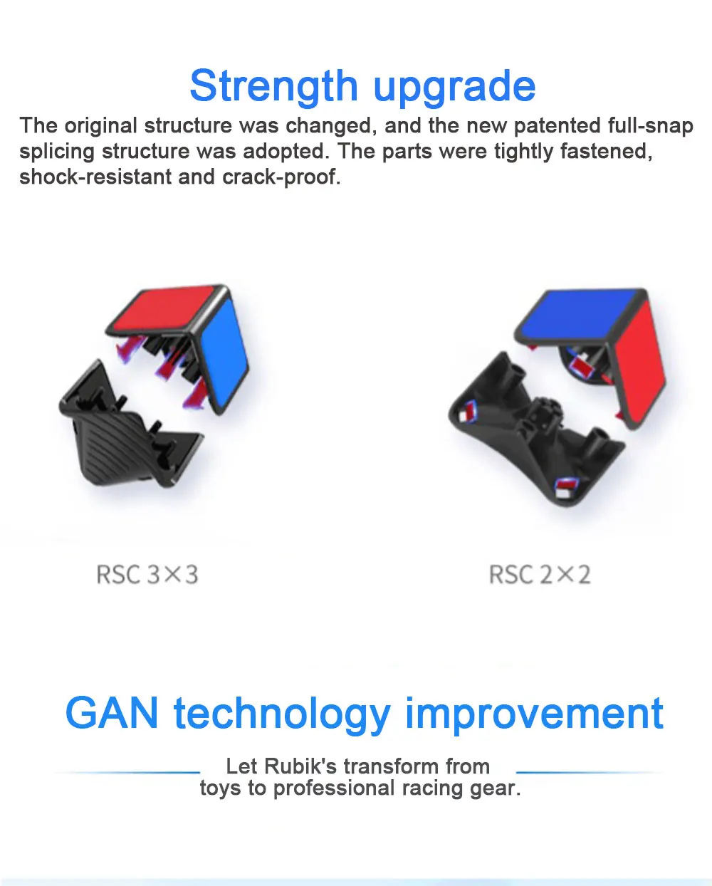 GAN RSC магический куб 3x3x3 профессиональный скоростной куб без наклеек GANS RSC 2x2x2 головоломка Cubo Magico для игрока WCA Чемпионат