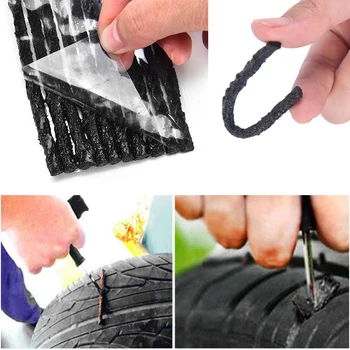 

50pcs Tubeless Tire Repair Tools Strips Stiring Glue For Tyre Puncture Emergency Car Motorcycle Bike Tyre Repairing Rubber Strip
