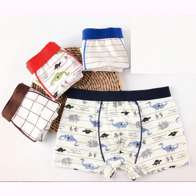 

new free shipping high quality boys boxer shorts panties kids Dinosaur 95% cotton children underwear 3-10year 4pcs/lot